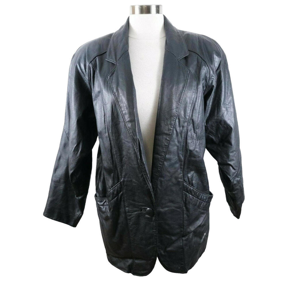 Vintage Byrnes & Baker Womens M Leather Black Motorcycle Riding Jacket  Vintage